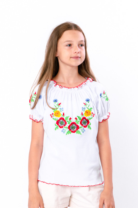 Вишиванка для дівчинки з коротким рукавом